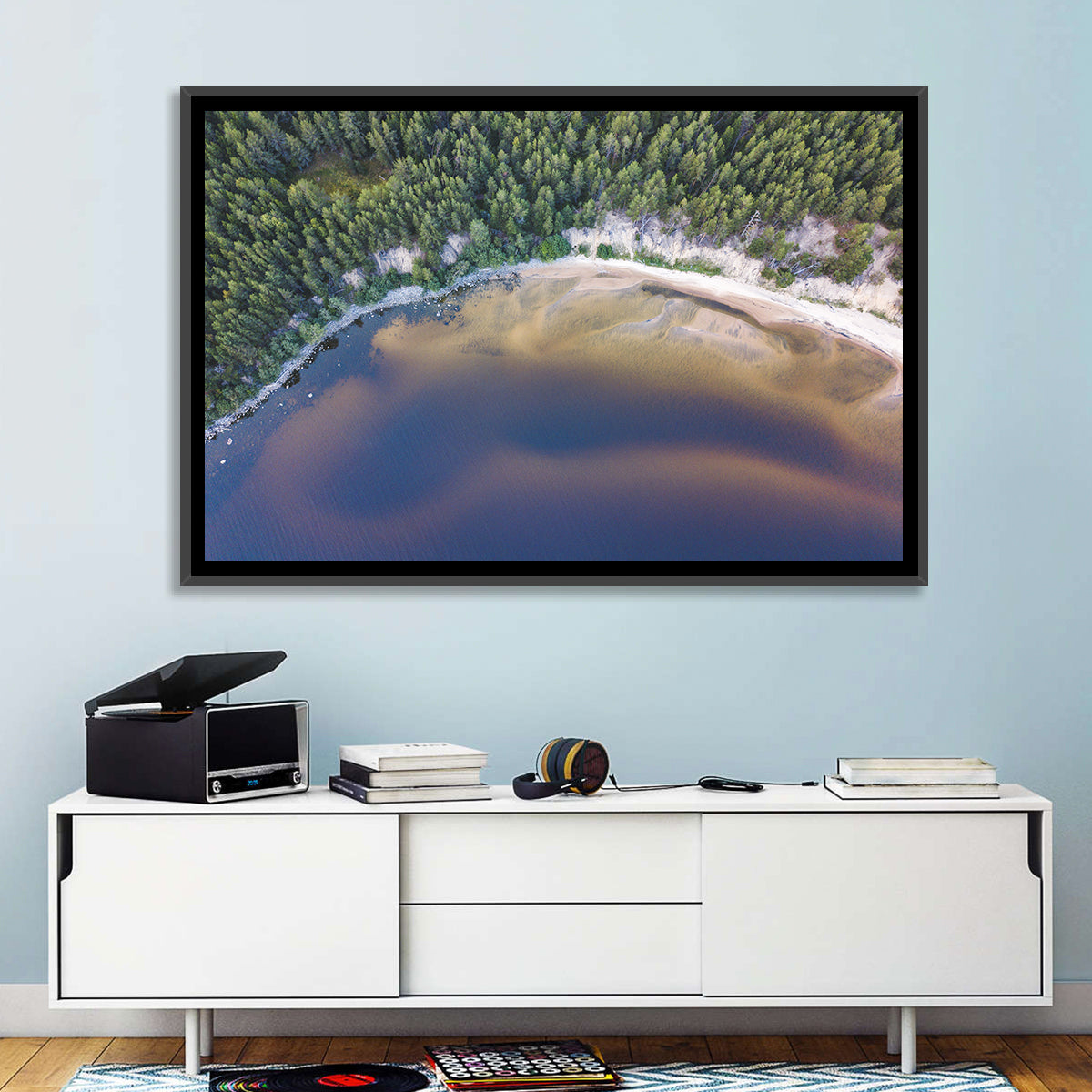 Lake Onega Shoreline Wall Art in a room, landscape