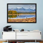 Autumn Mountain Lake Reflection Wall Art