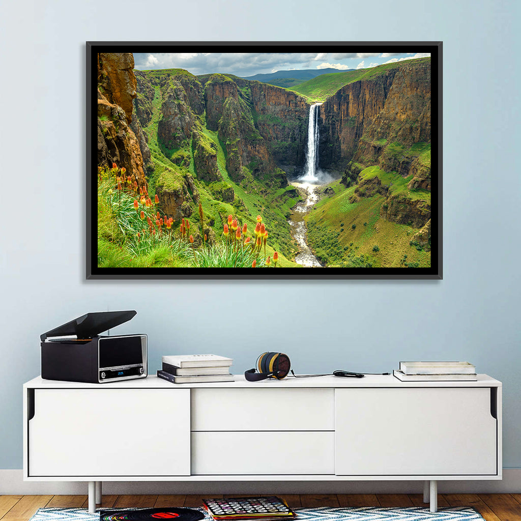Maletsunyane Falls with Torch Lilies Wall Art