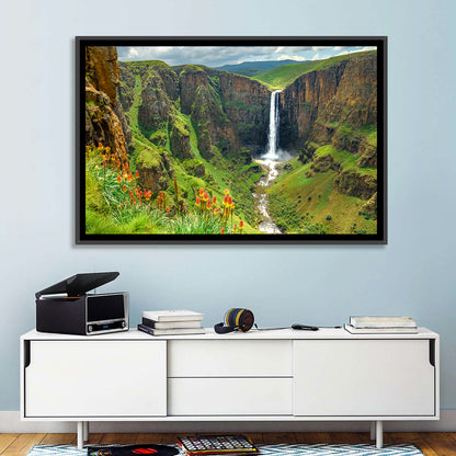 Maletsunyane Falls with Torch Lilies Wall Art