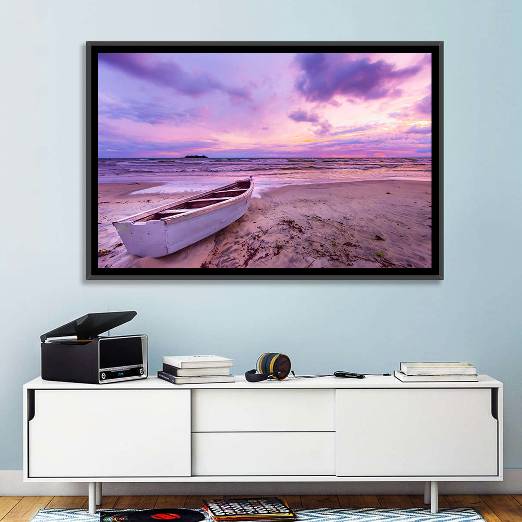 Boat at Lake Malawi Sunset Wall Art