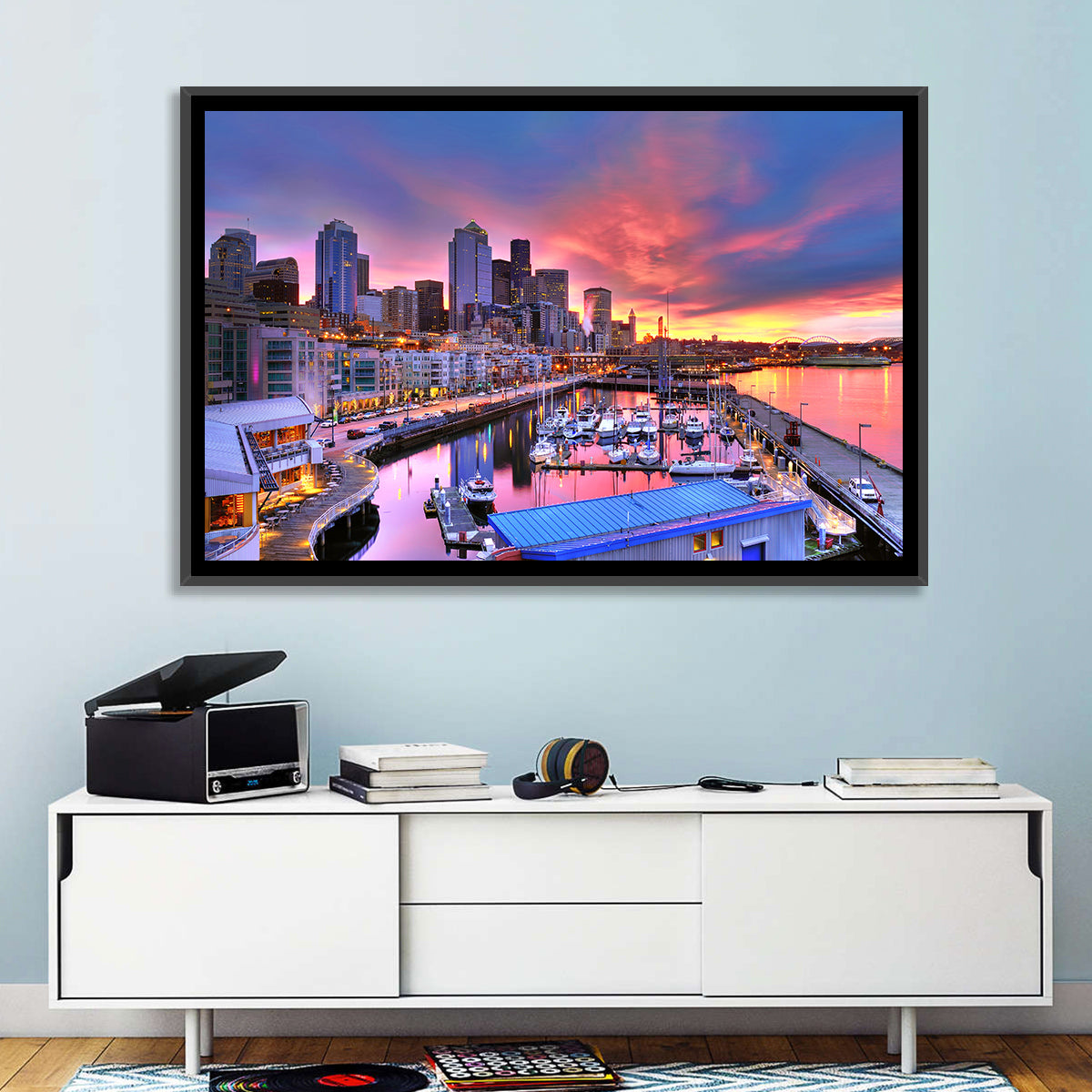 Seattle Skyline at Sunset Wall Art