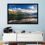 Golden Mist Mountain Lake Wall Art