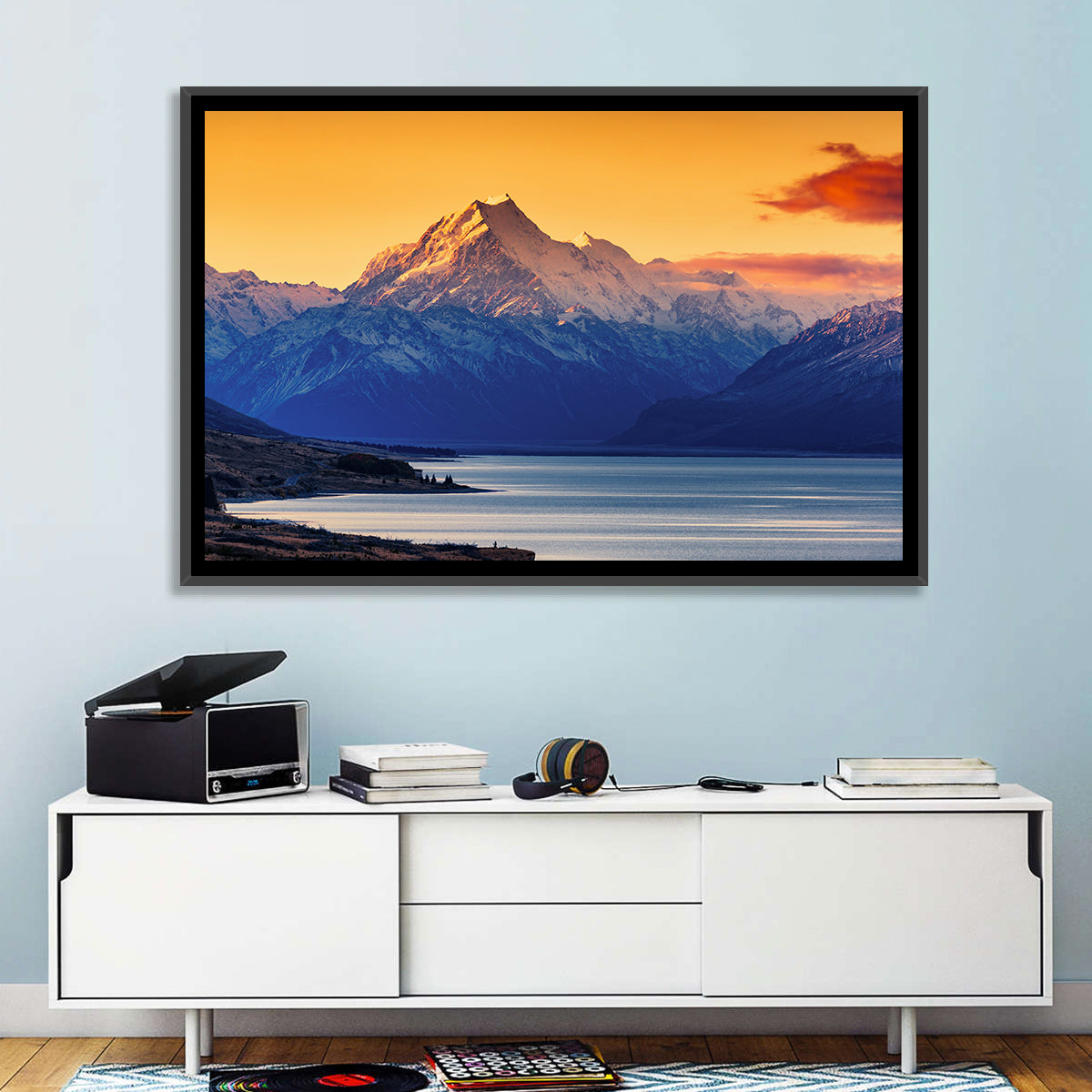 Aoraki Mount Cook Over Lake Pukaki Wall Art