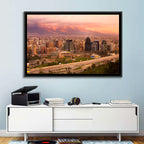 Santiago Skyline at Sunset Wall Art