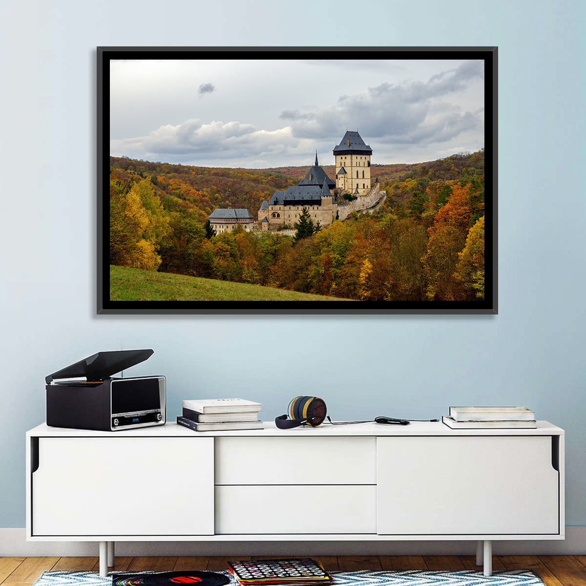 Karlštejn Castle in Autumn Forest Wall Art