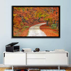 Misty Gravel Path Through Autumn Trees Wall Art