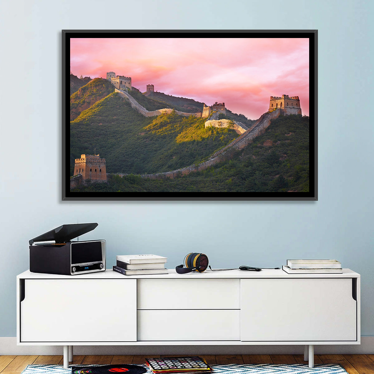 Great Golden Hour Watchtowers Wall Art in a room, landscape