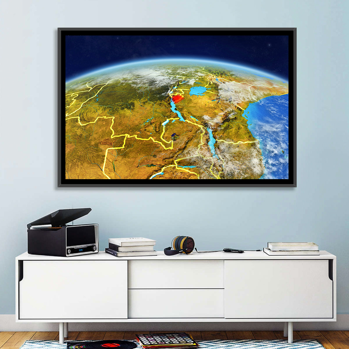 East Africa Great Lakes from Space Wall Art