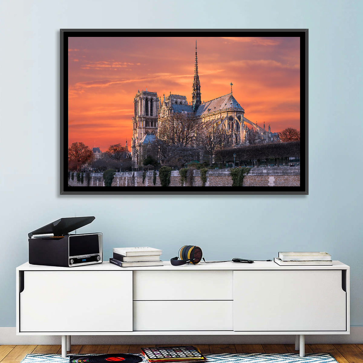 Notre-dame Cathedral at Golden Hour Wall Art