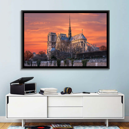 Notre-dame Cathedral at Golden Hour Wall Art