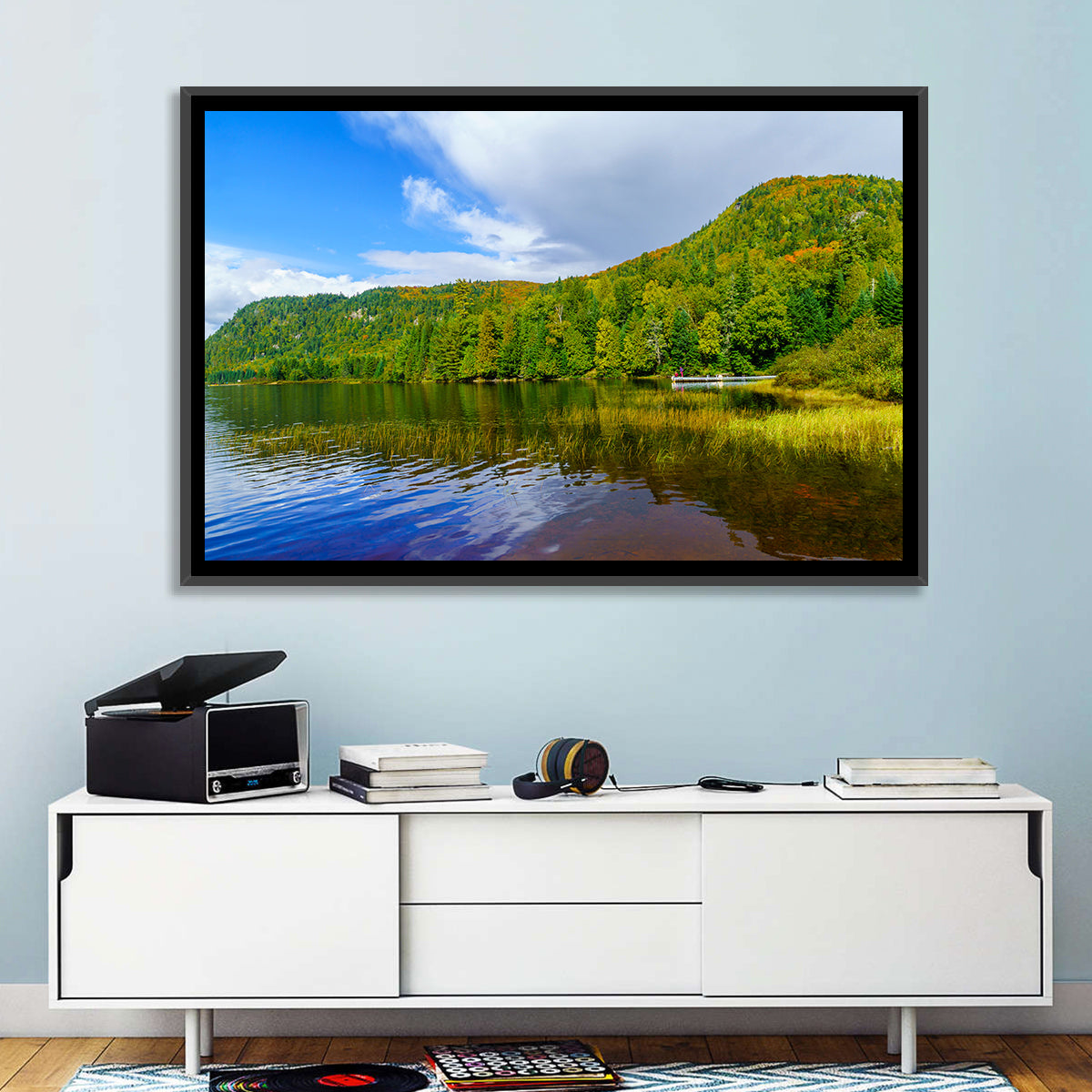 Monroe Lake Wall Art in a room, landscape