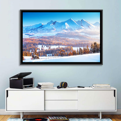 Snowy Mountain Peaks at Sunrise Wall Art
