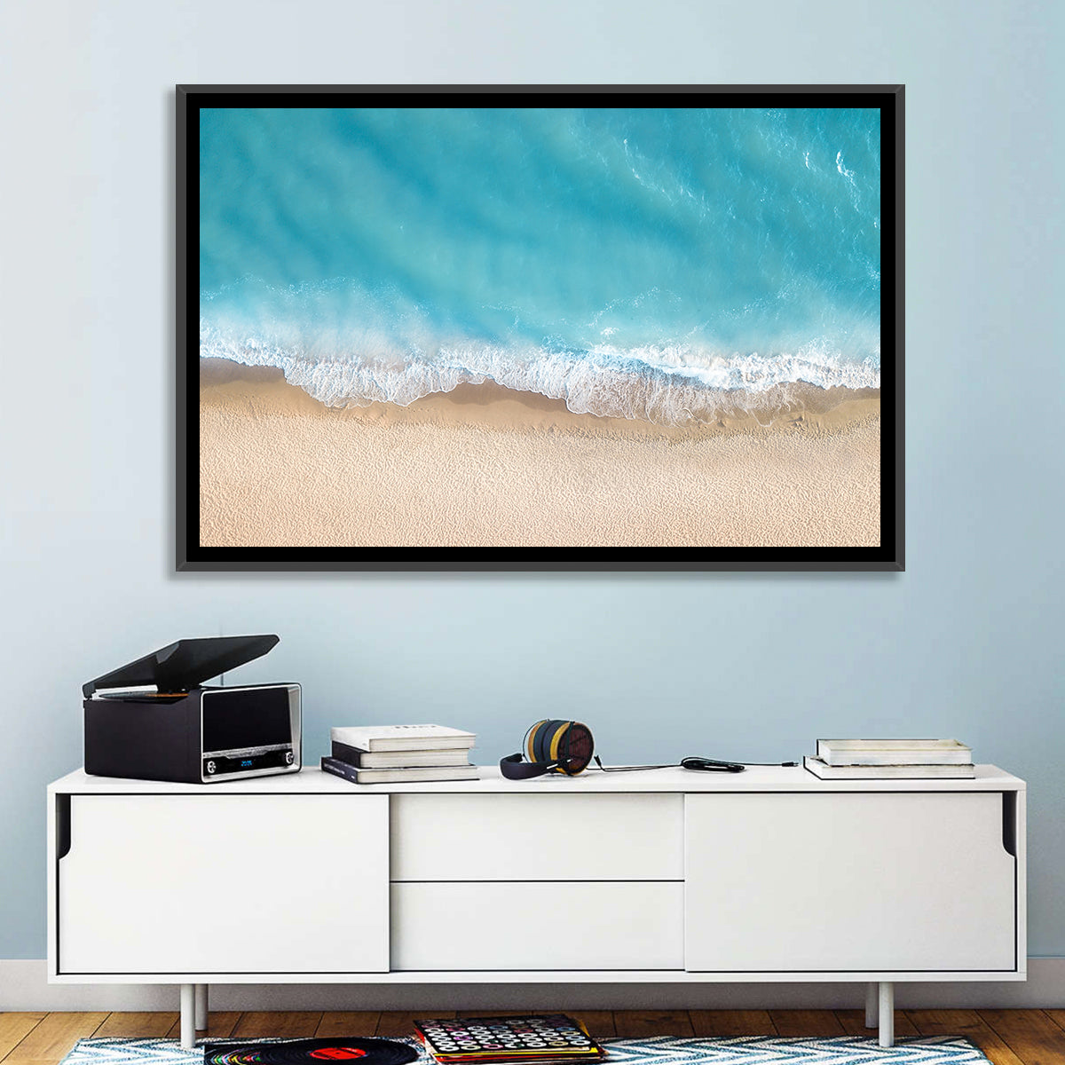 Top-down Turquoise Beachscape Wall Art