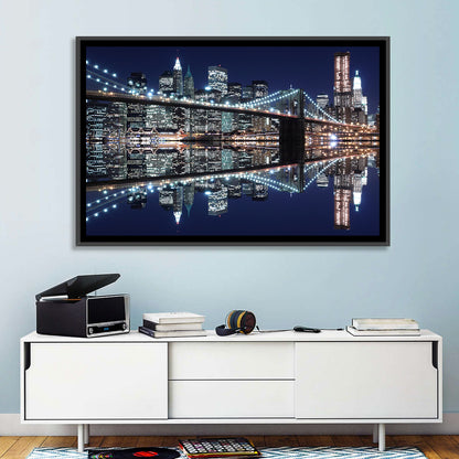 Brooklyn Bridge Symphony at Night Wall Art