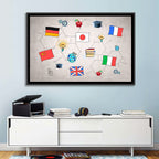 Global Flags Network Wall Art