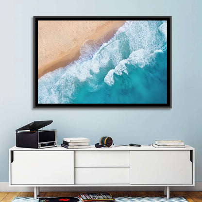 Aerial Turquoise Beach Waves Wall Art