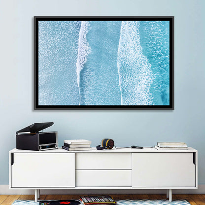 Twin Breaking Waves Over Turquoise Sea Wall Art