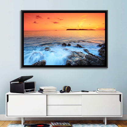 Dubrovnik Sunset Over Rocky Shore Wall Art