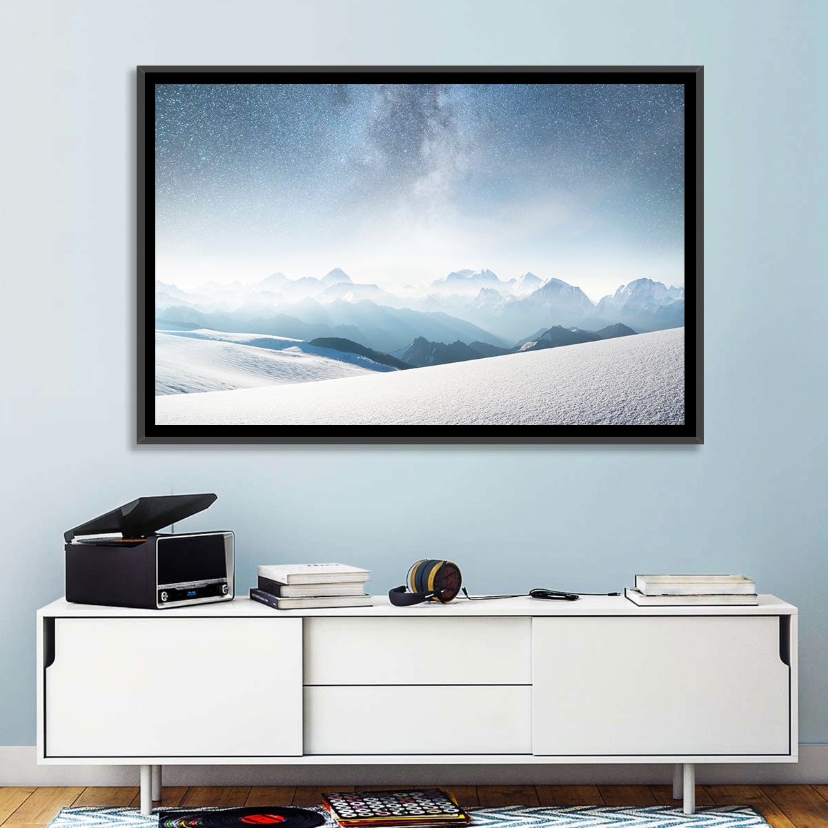 Winter Mountains & Milky Way Wall Art