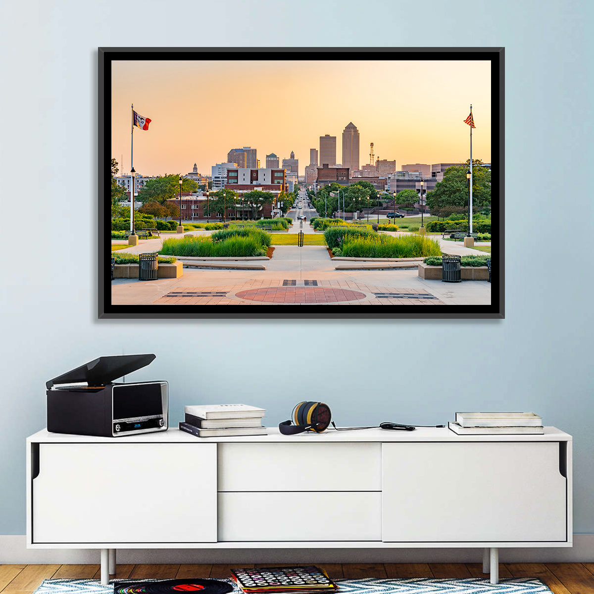 Des Moines Golden Hour Skyline Wall Art