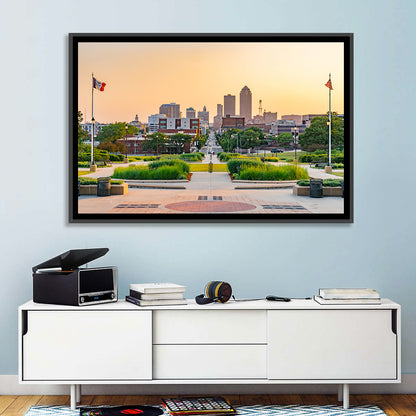 Des Moines Golden Hour Skyline Wall Art
