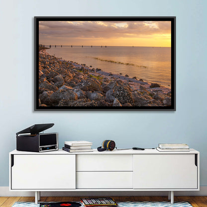 Lake Okeechobee Rocky Shore Sunset Wall Art