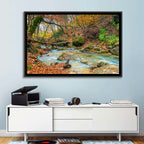 Mossy Footbridge in Autumn Forest Wall Art
