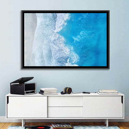 Aerial Turquoise Beach Waves Wall Art