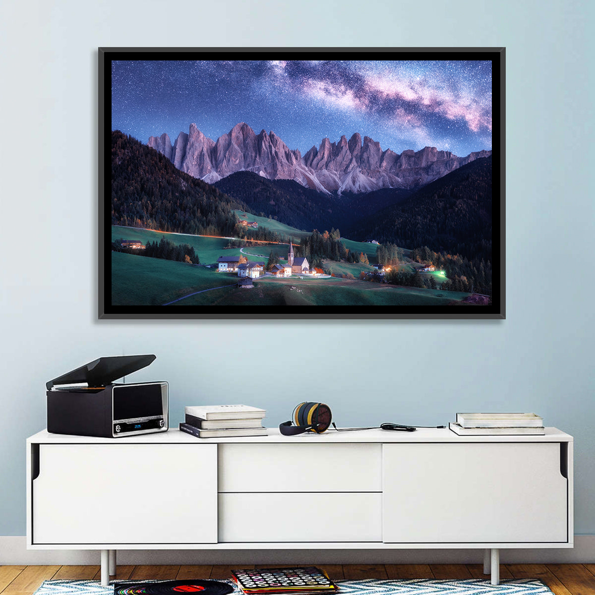 Santa Maddalena Night Sky Wall Art in a room, landscape