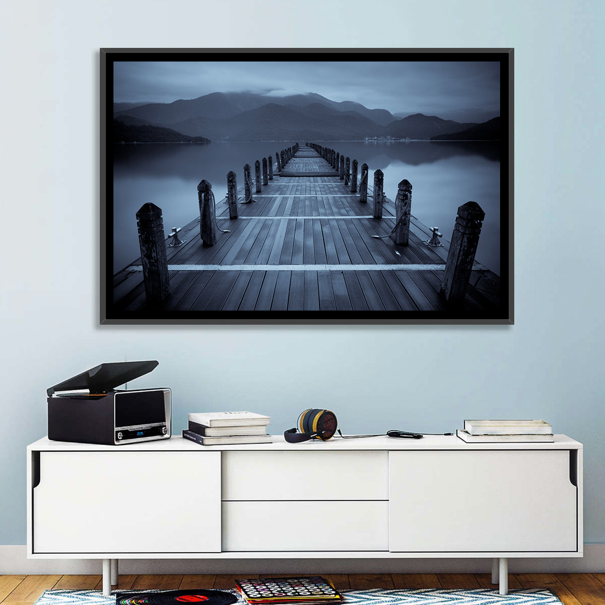 Long Lake Pier at Dusk Wall Art