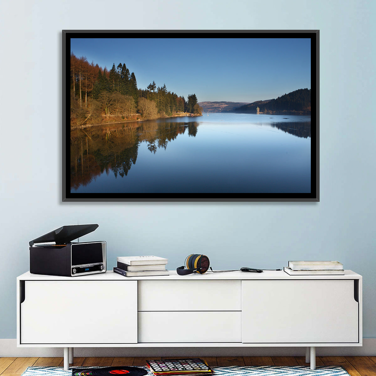 Lake Vyrnwy Golden Hour Reflection Wall Art