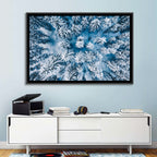 Aerial Snowy Evergreen Canopy Wall Art