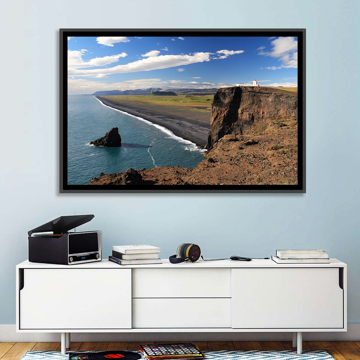 Dyrhólaey Black Sand Beach and Sea Stack Wall Art