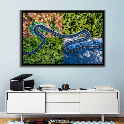 Four Seasons Curved Road Wall Art