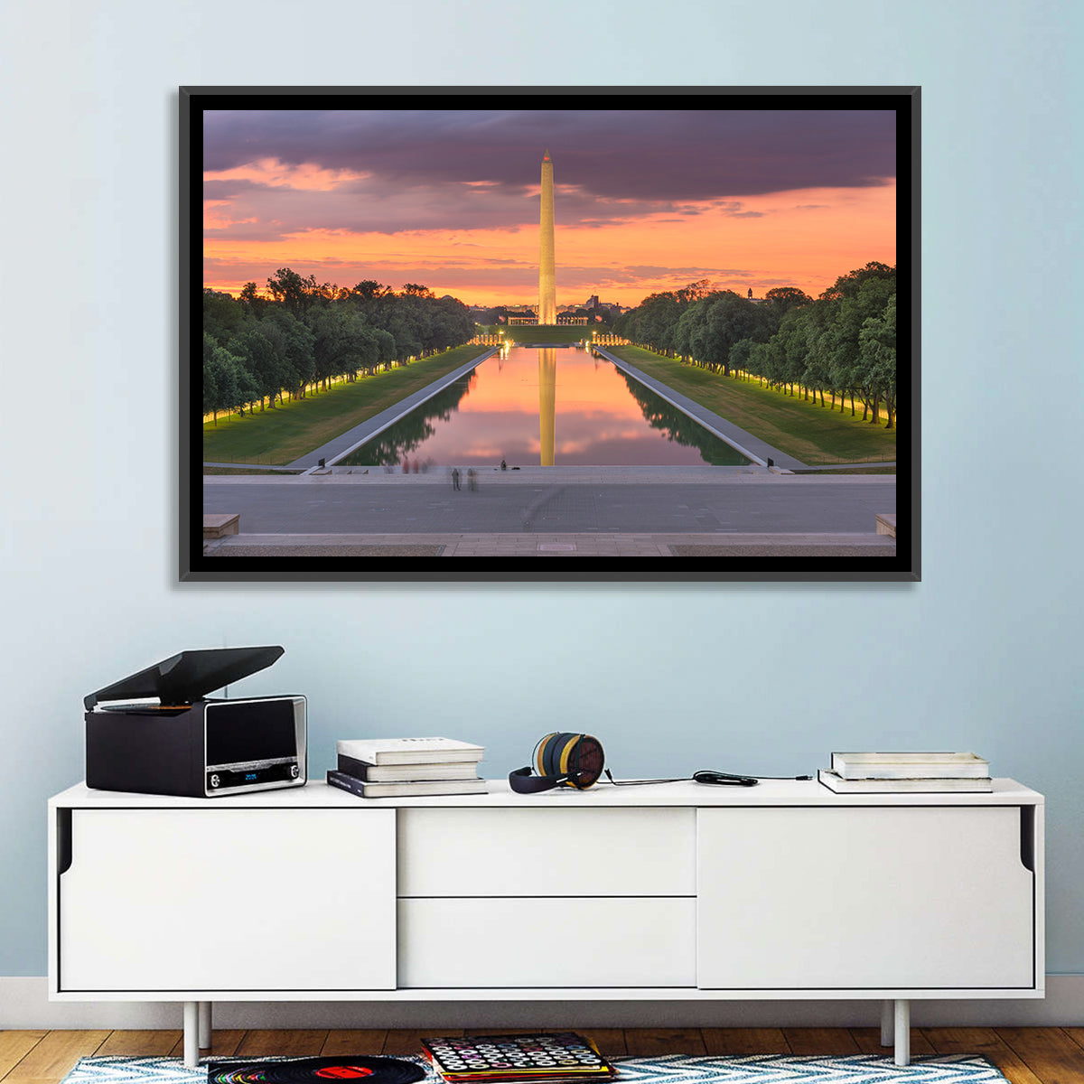 Washington Monument at Dusk Wall Art in a room, landscape