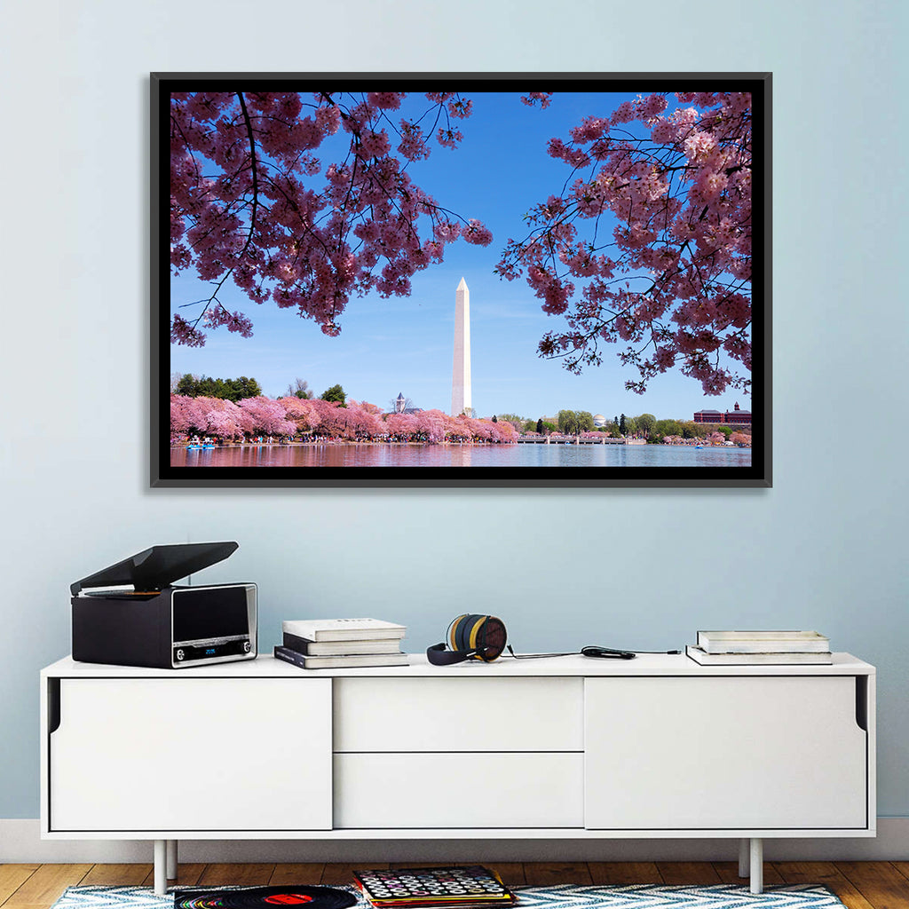 Washington Monument with Cherry Blossoms Wall Art