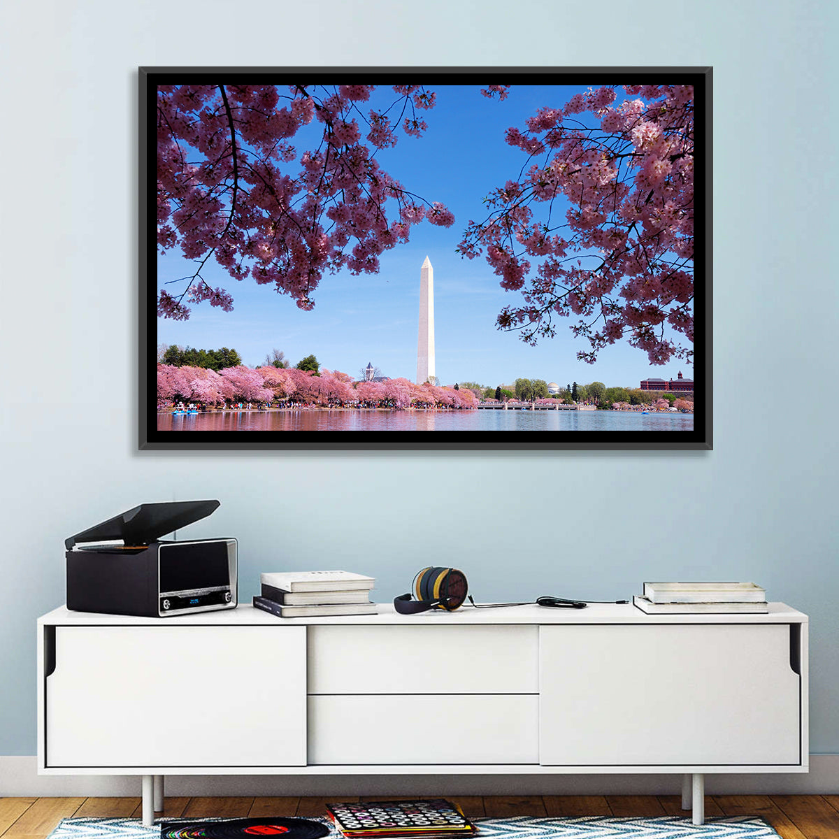 Washington Monument with Cherry Blossoms Wall Art