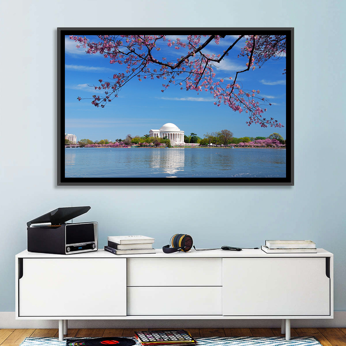 Thomas Jefferson Memorial with Cherry Blossoms Wall Art