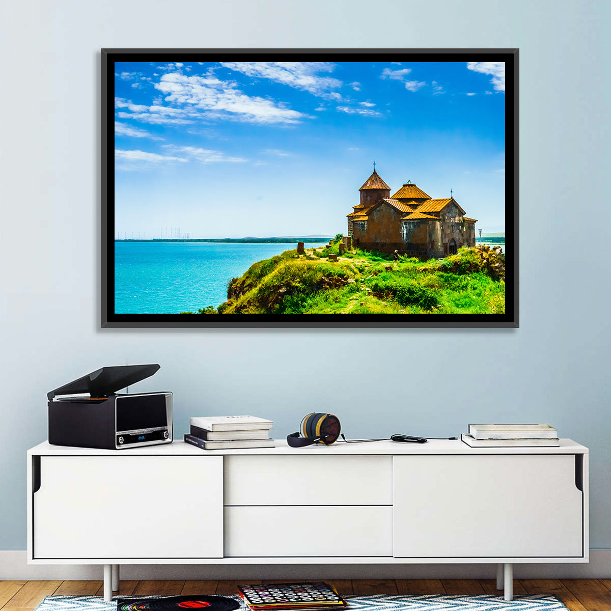Sevanavank on Lake Sevan Wall Art in a room, landscape