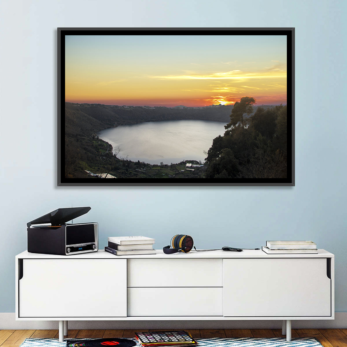 Lake Nemi Golden Sunset Wall Art