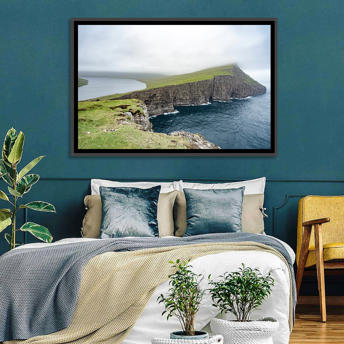 Tralanipan Cliffs Wall Art in a room, landscape