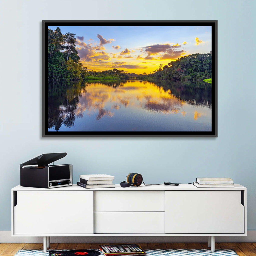 Amazon River Sunset Reflection Wall Art