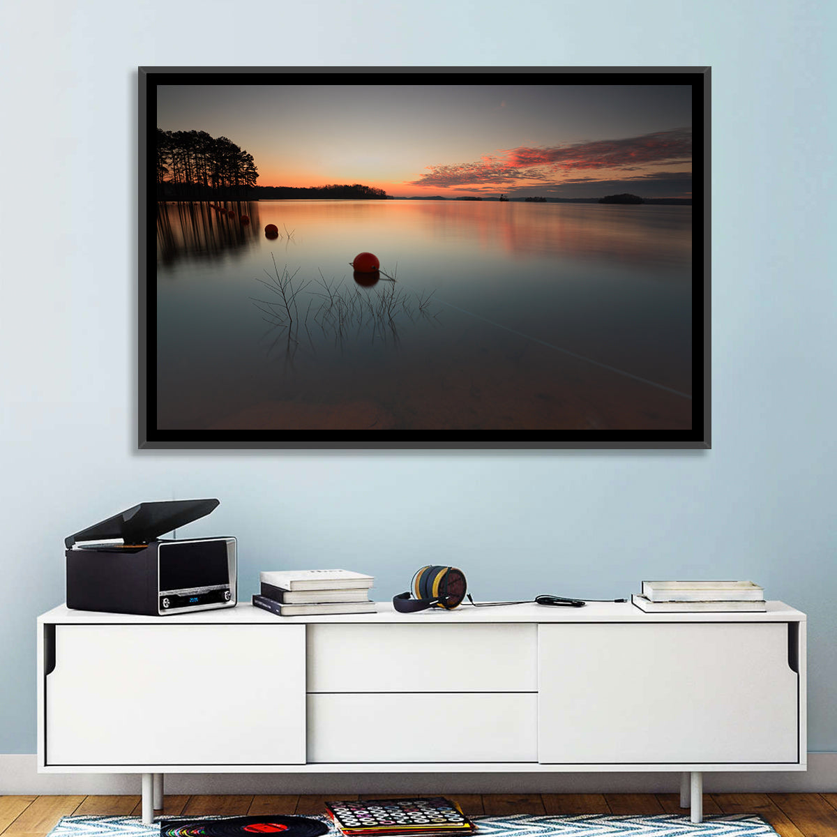 Lake Lanier Buoys at Sunset Wall Art