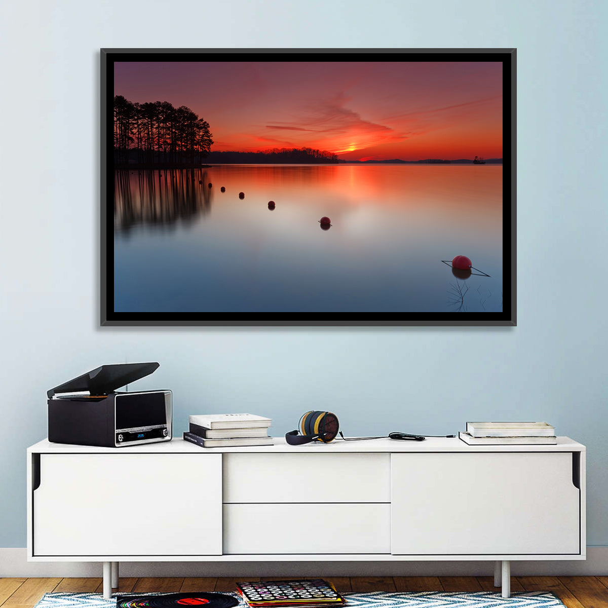 Lake Lanier Buoys at Sunset Wall Art