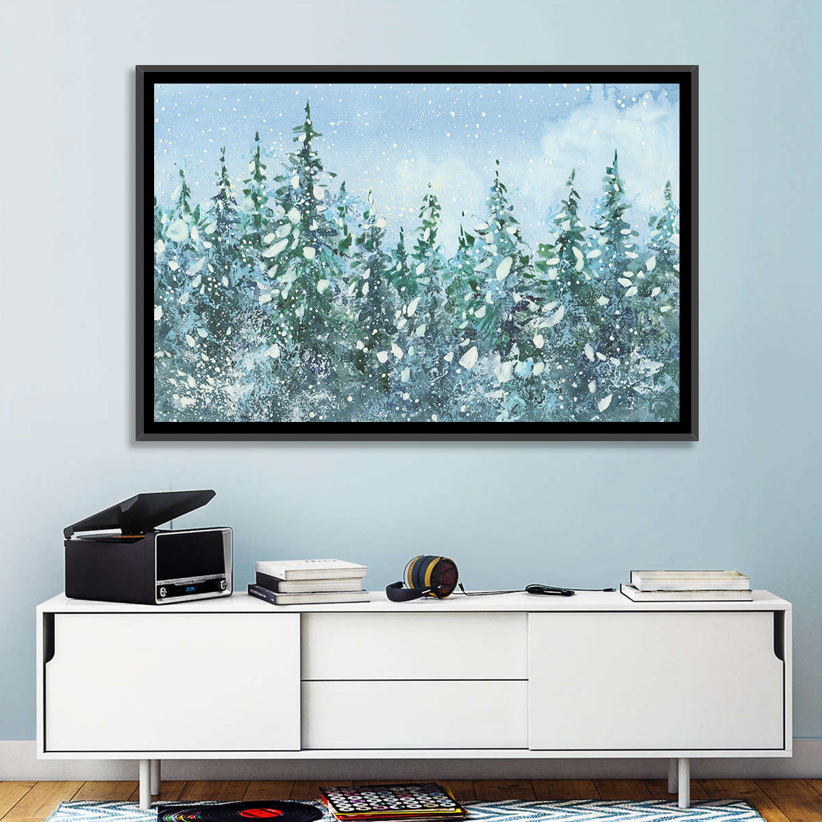 Snowy Spruce Forest Wall Art