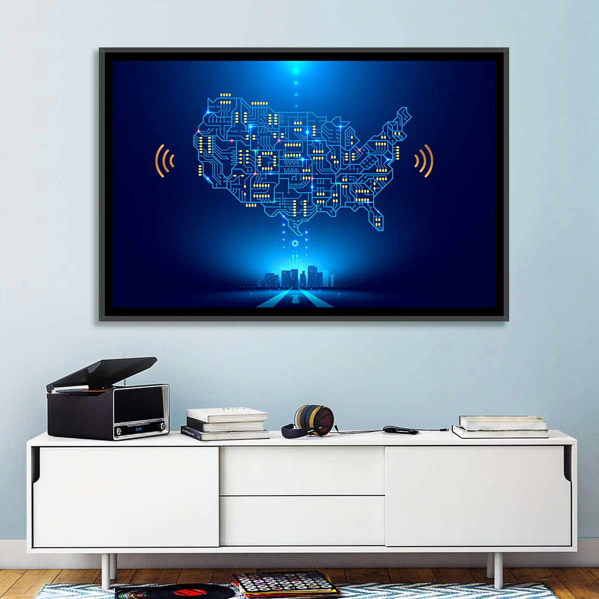 USA Circuit Map Wall Art