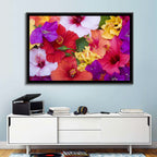 Tropical Bougainvillea and Hibiscus Bloom Wall Art