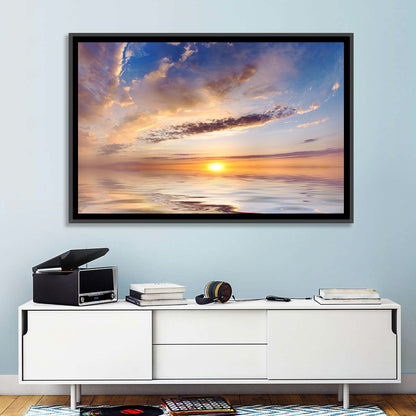 Sunlit Clouds Over Calm Sea Wall Art