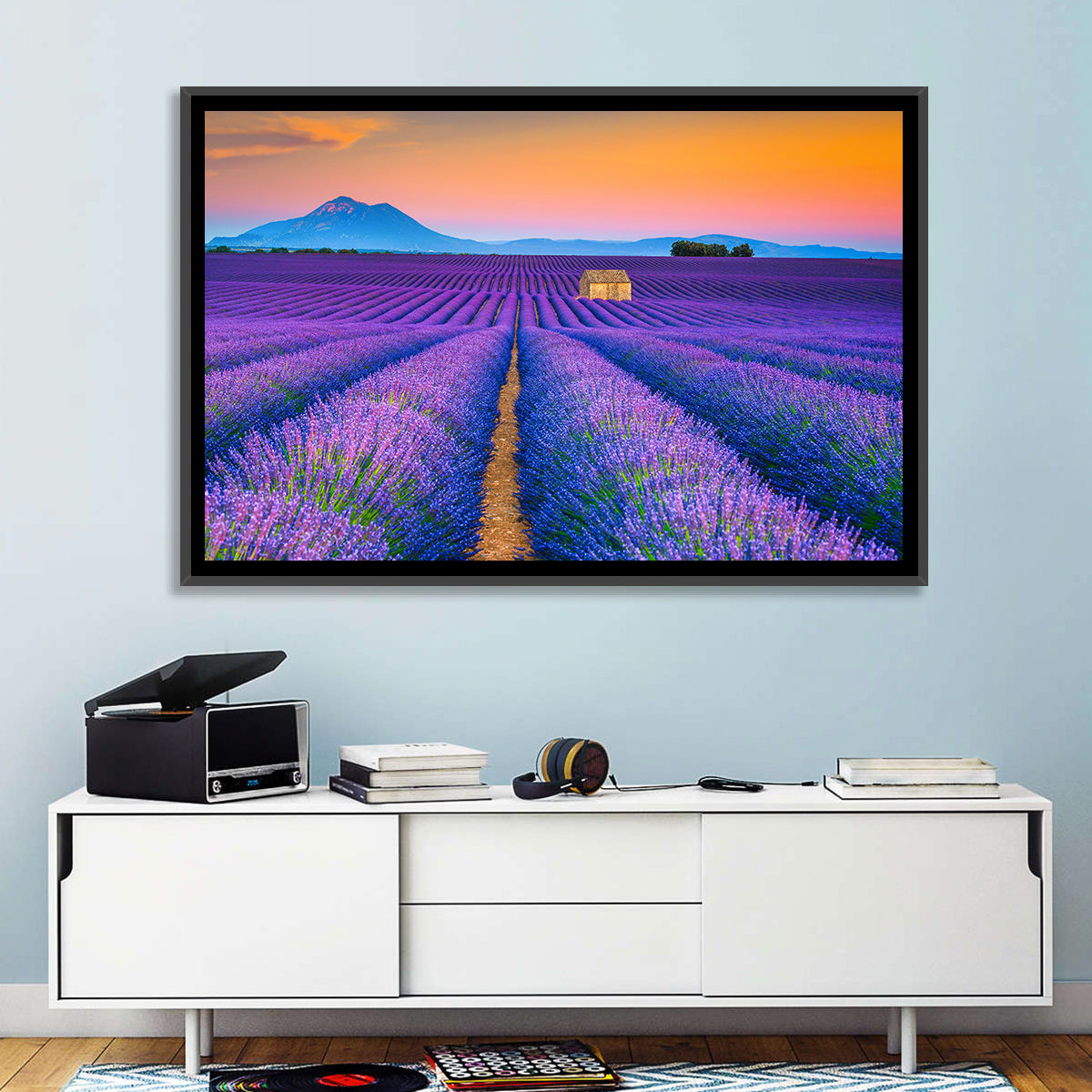 Valensole Lavender Fields at Sunset Wall Art